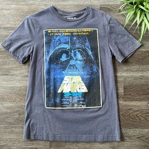 Star Wars Darth Vader Retro Japanese Poster Short Sleeve Gray T-shirt